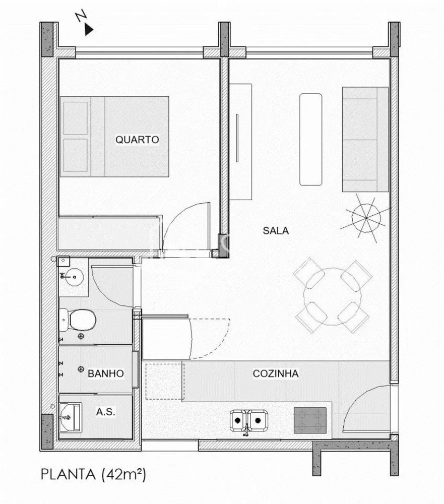 Apartamento, 1 quarto, 42 m² - Foto 5