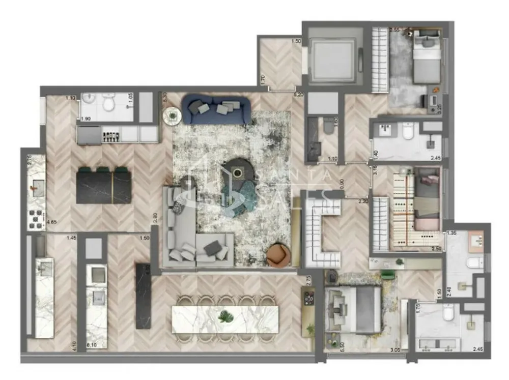 Apartamento, 2 quartos, 158 m² - Foto 2