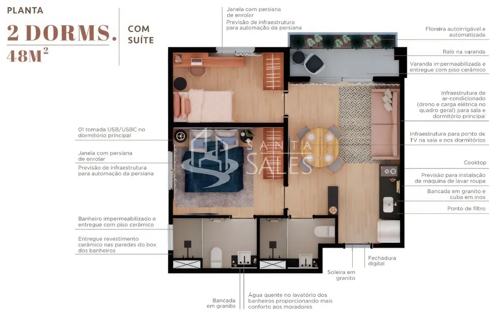 Apartamento, 2 quartos, 48 m² - Foto 6