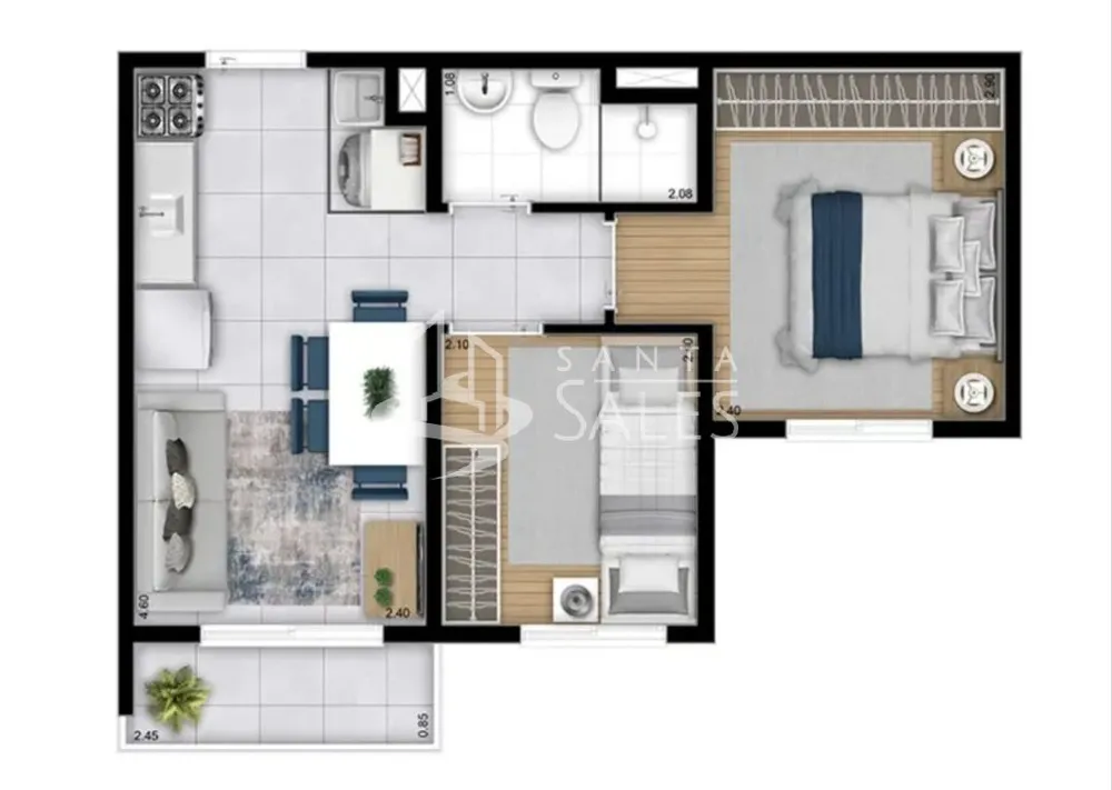 Apartamento, 2 quartos, 36 m² - Foto 11