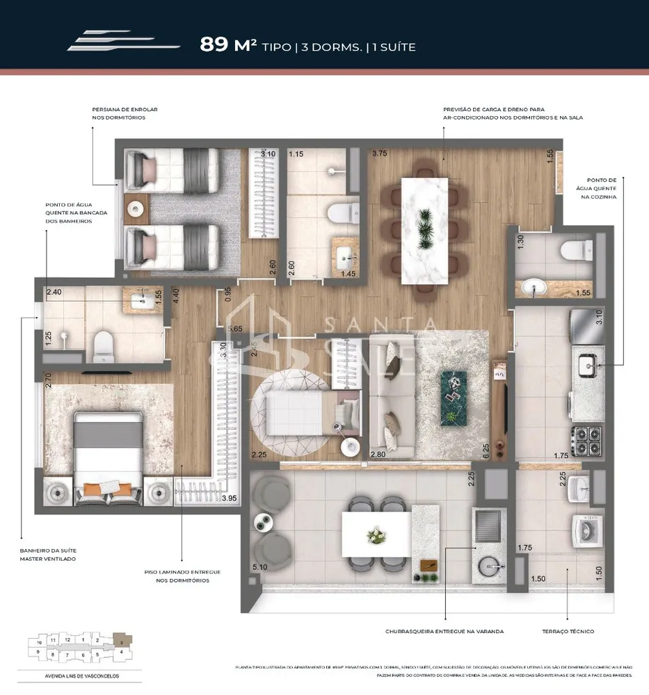 Apartamento, 3 quartos, 89 m² - Foto 6