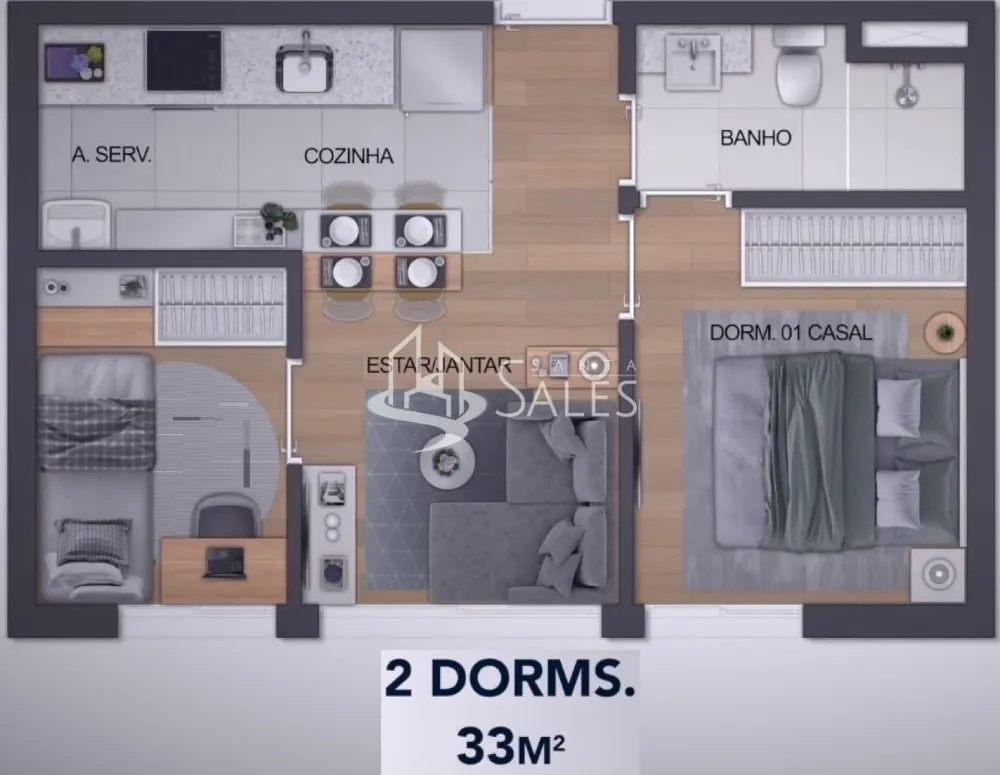 Apartamento, 2 quartos, 34 m² - Foto 15