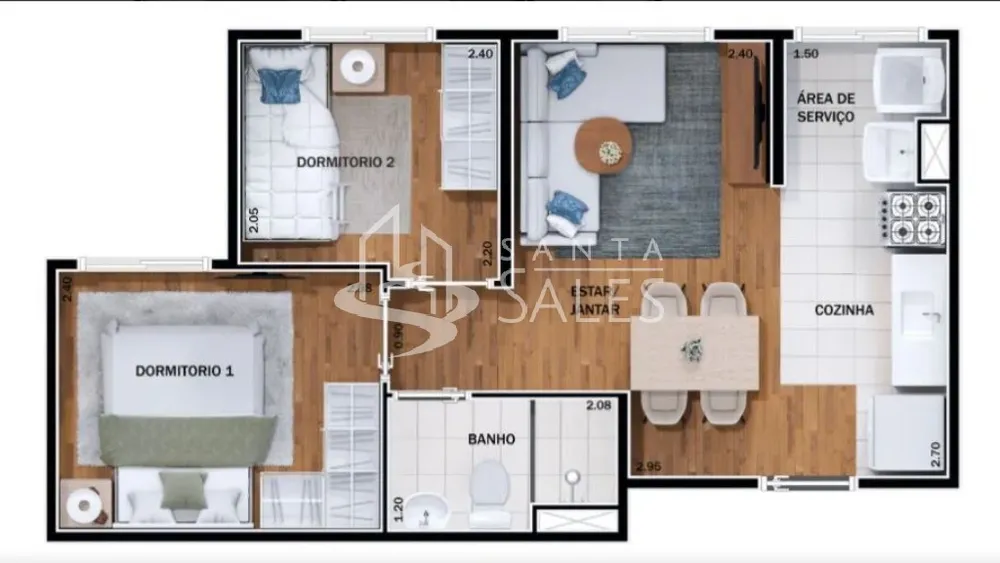 Apartamento, 2 quartos, 33 m² - Foto 3