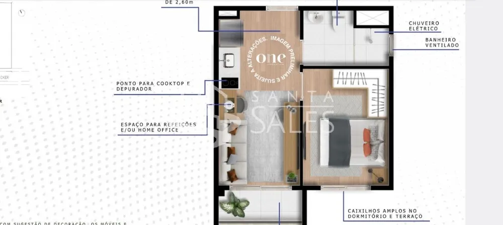 Apartamento, 1 quarto, 28 m² - Foto 2