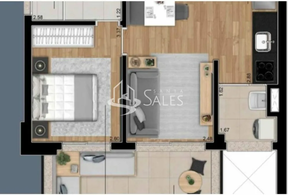Apartamento, 1 quarto, 49 m² - Foto 6