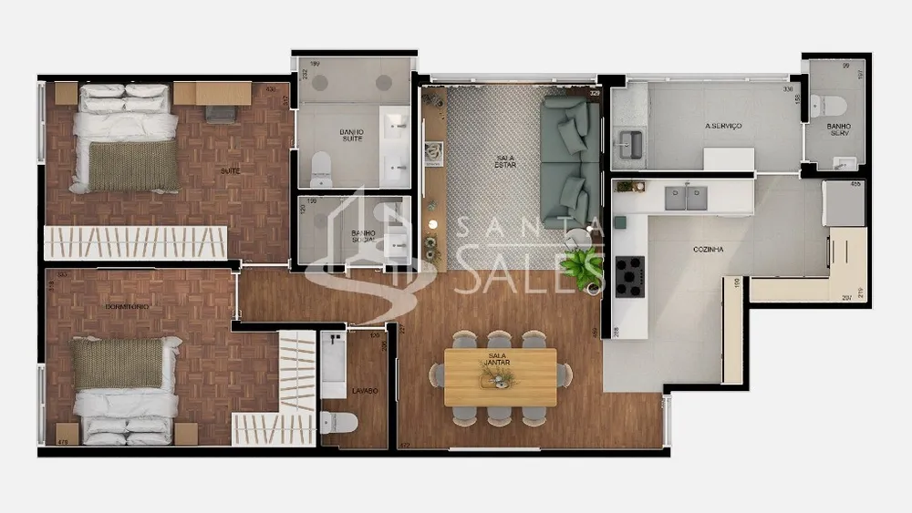Apartamento, 2 quartos, 100 m² - Foto 3
