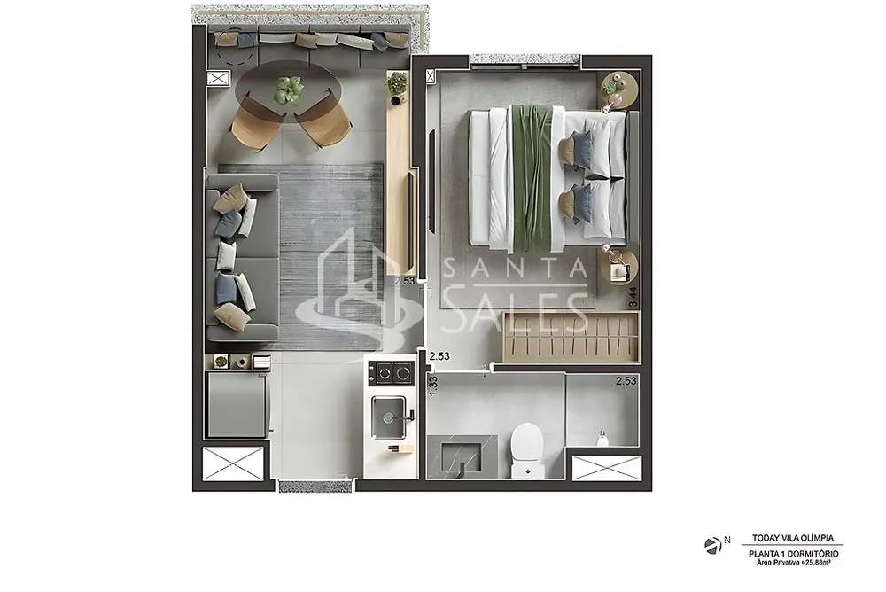 Apartamento, 1 quarto, 27 m² - Foto 5