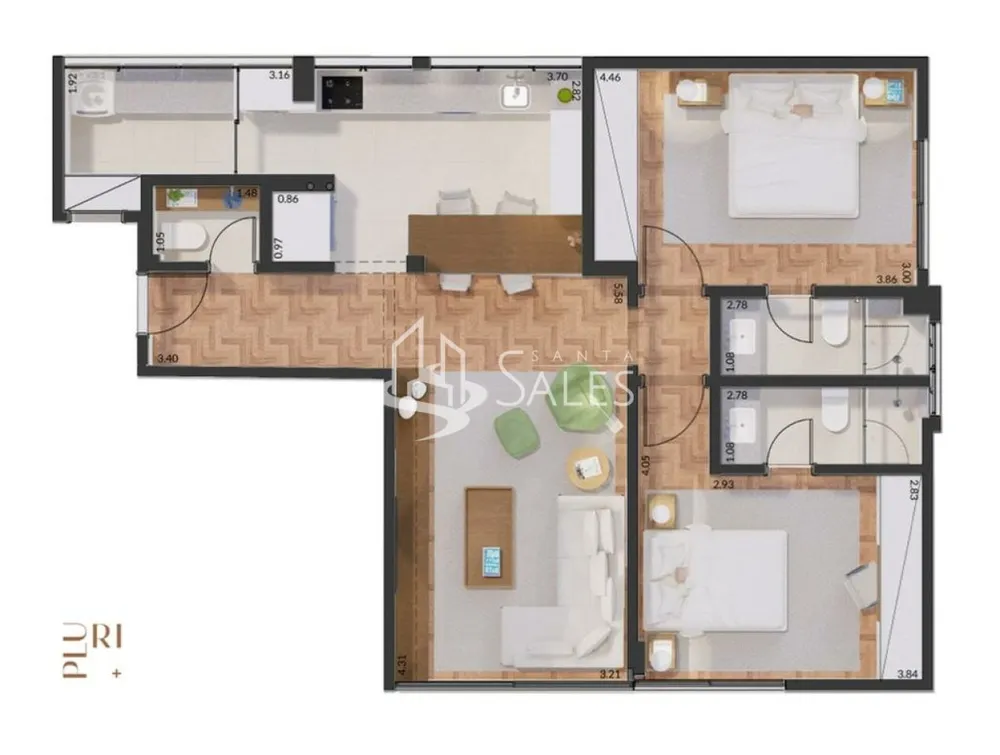 Apartamento, 2 quartos, 87 m² - Foto 6