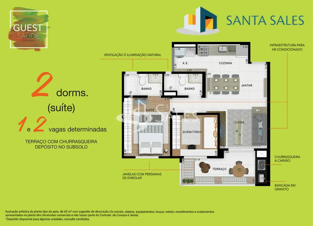 Apartamento, 2 quartos, 65 m² - Foto 6