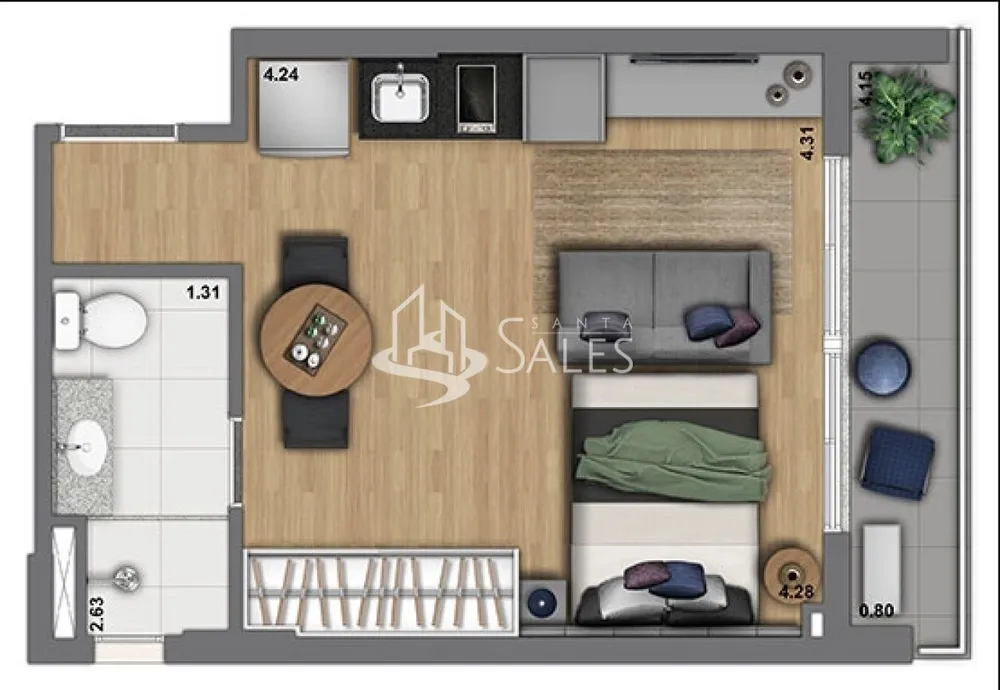 Apartamento, 1 quarto, 30 m² - Foto 15