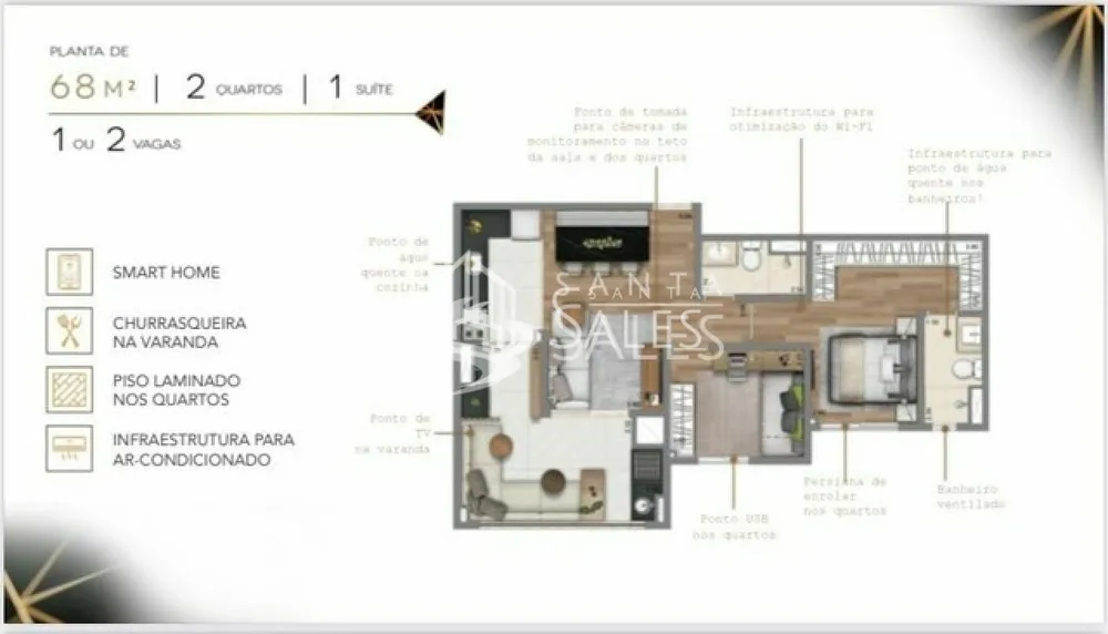 Apartamento, 2 quartos, 68 m² - Foto 12