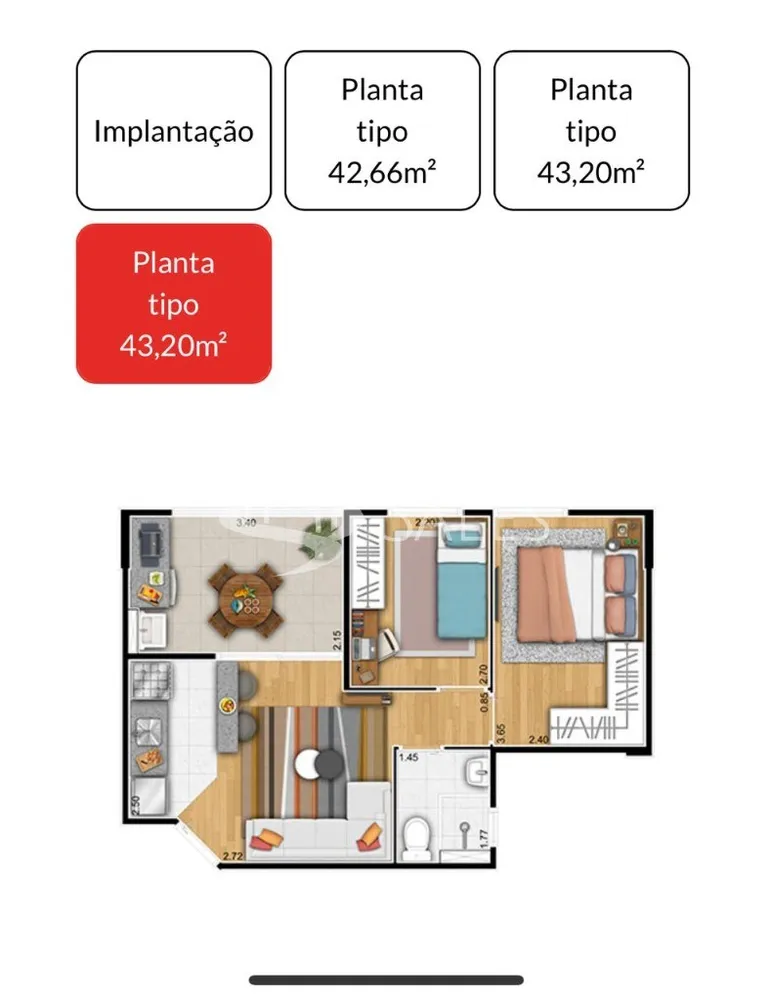 Apartamento, 2 quartos, 43 m² - Foto 13