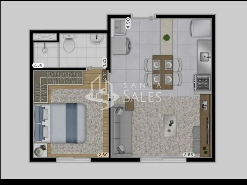 Apartamento, 1 quarto, 32 m² - Foto 12