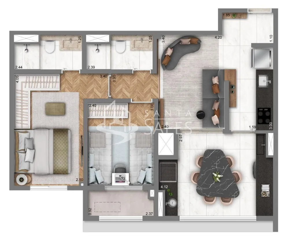 Apartamento, 2 quartos, 43 m² - Foto 4