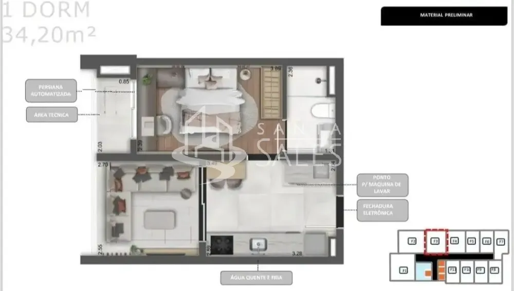 Apartamento, 1 quarto, 35 m² - Foto 11