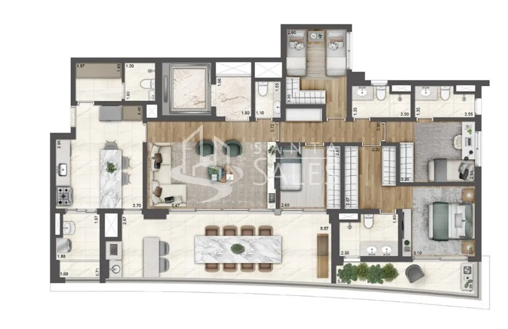 Apartamento, 3 quartos, 166 m² - Foto 9