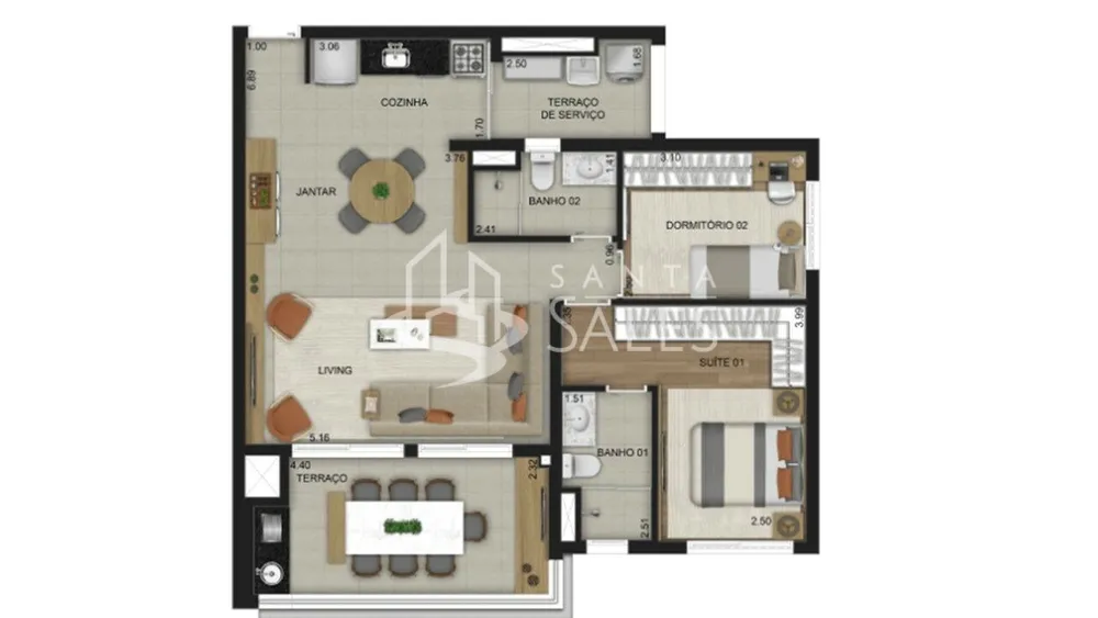 Apartamento, 2 quartos, 87 m² - Foto 8
