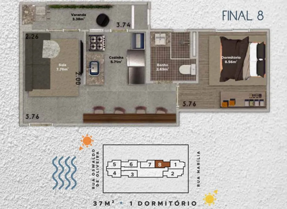 Apartamento, 1 quarto, 37 m² - Foto 5