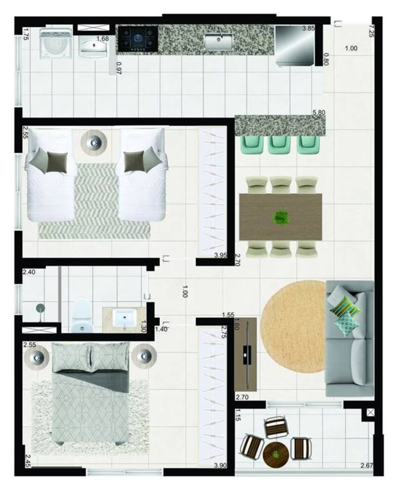 Apartamento, 2 quartos, 62 m² - Foto 3