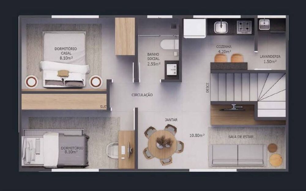 Casa de Condomínio, 2 quartos - Foto 3