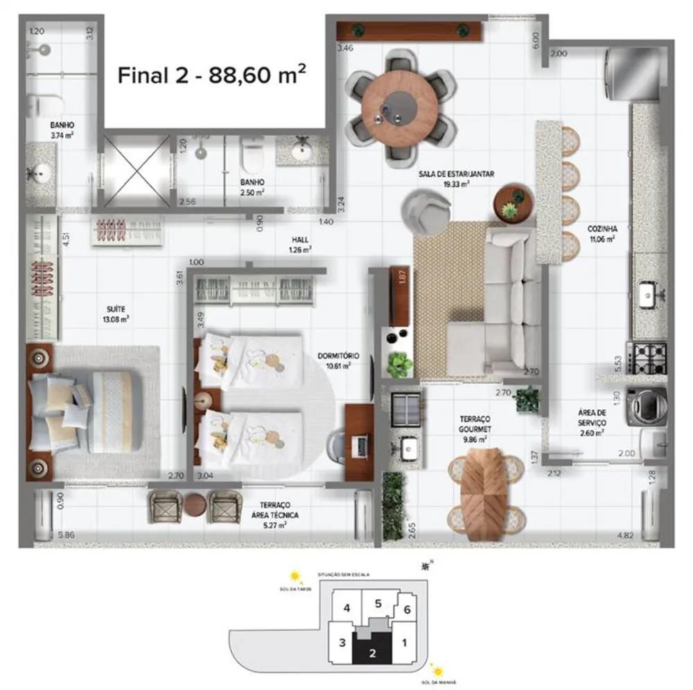 Apartamento, 2 quartos, 86 m² - Foto 1