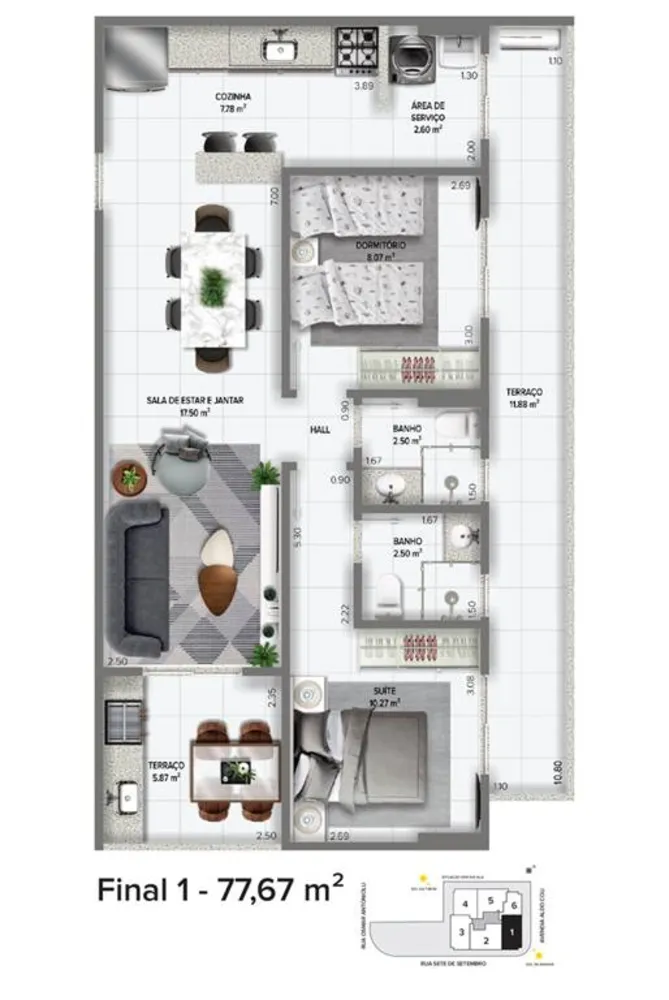 Apartamento, 2 quartos, 77 m² - Foto 2