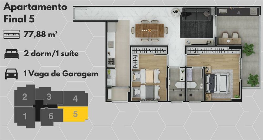 Apartamento, 2 quartos, 78 m² - Foto 1
