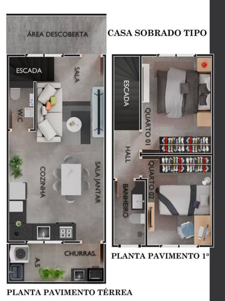 Sobrado, 2 quartos, 73 m² - Foto 3