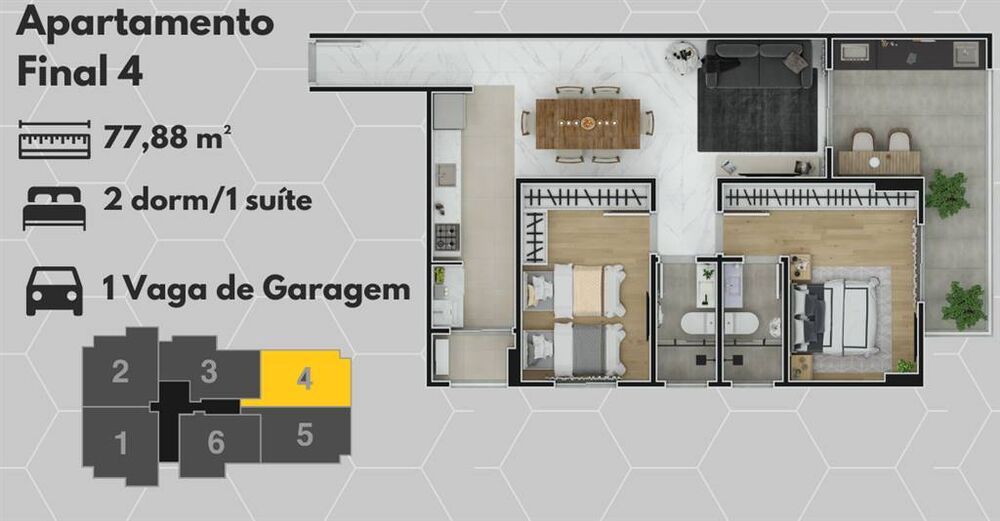 Apartamento, 2 quartos, 78 m² - Foto 2