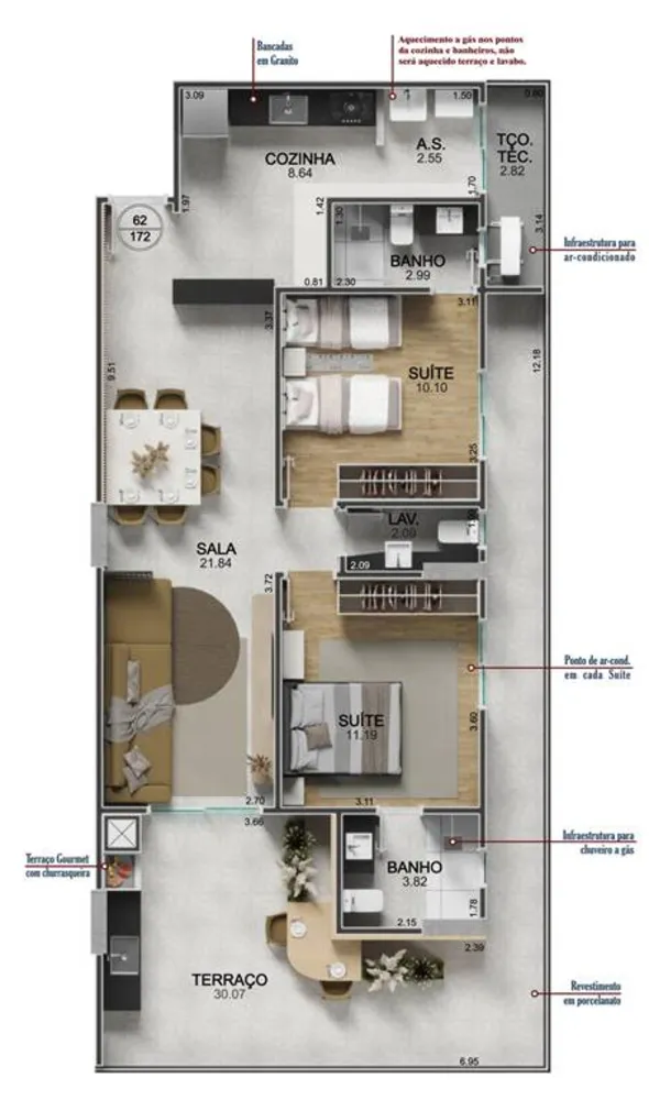Apartamento, 2 quartos, 108 m² - Foto 2