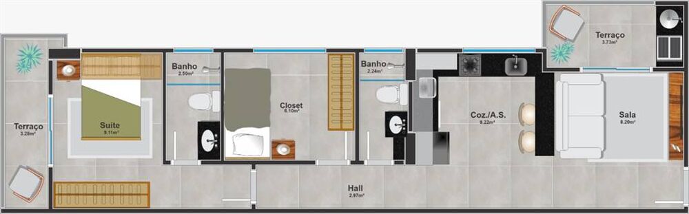 Apartamento, 2 quartos, 53 m² - Foto 9