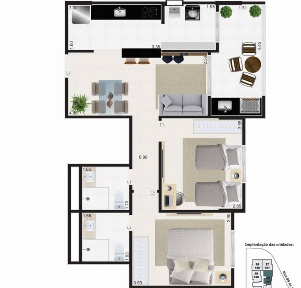 Apartamento à venda com 2 quartos, 68m² - Foto 7