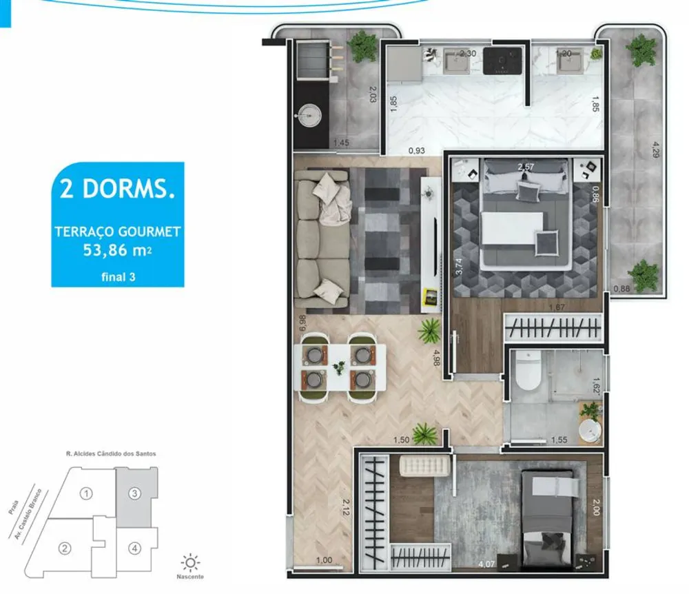 Apartamento, 2 quartos, 54 m² - Foto 7