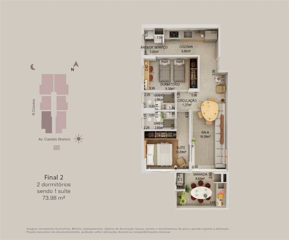 Apartamento, 2 quartos, 74 m² - Foto 14