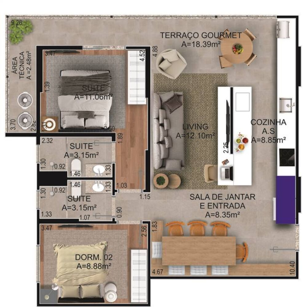 Apartamento, 2 quartos, 80 m² - Foto 7