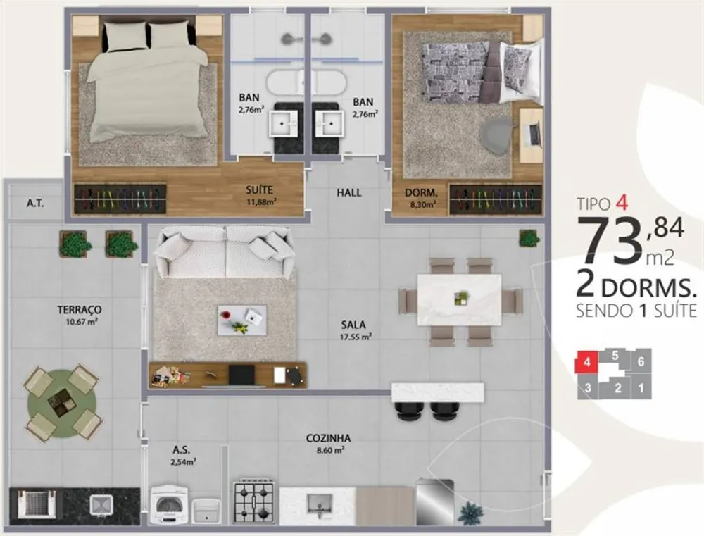 Apartamento, 2 quartos, 74 m² - Foto 7