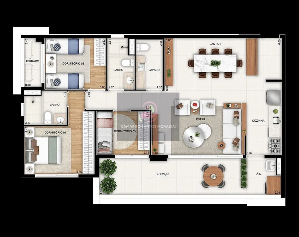 Apartamento, 2 quartos, 75 m² - Foto 3