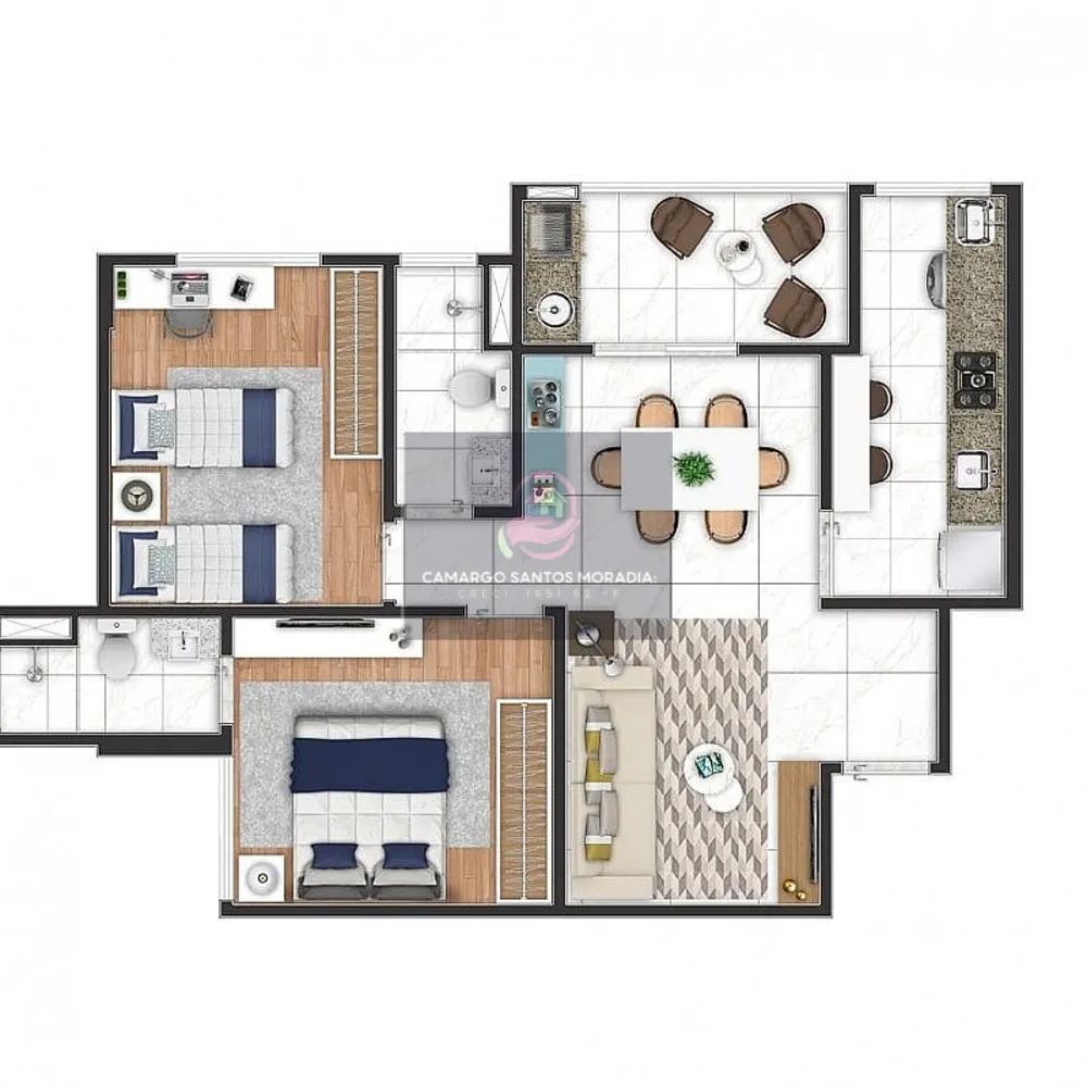 Apartamento, 3 quartos, 63 m² - Foto 2