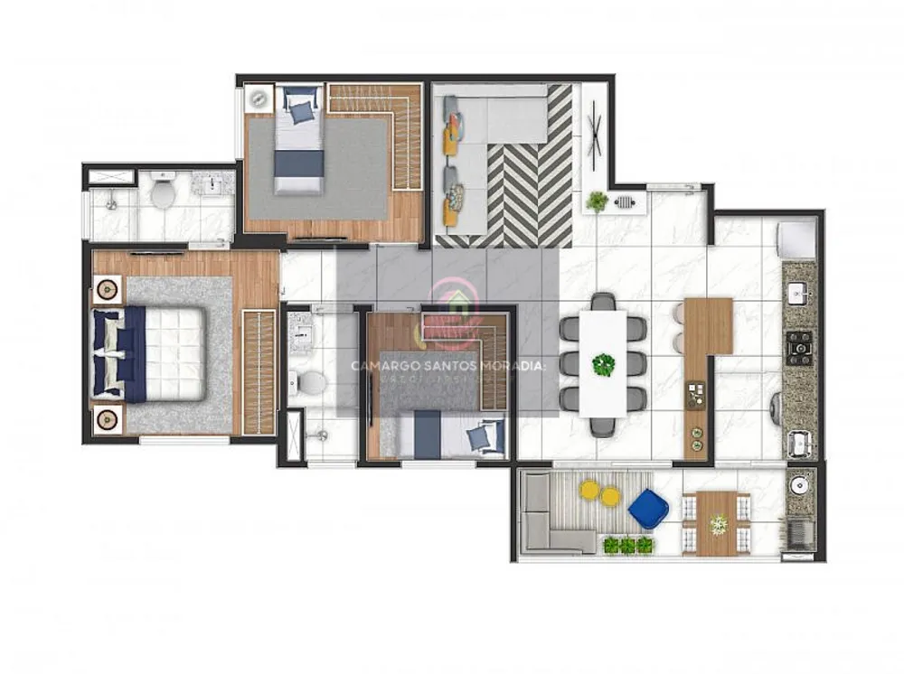 Apartamento, 3 quartos, 63 m² - Foto 1