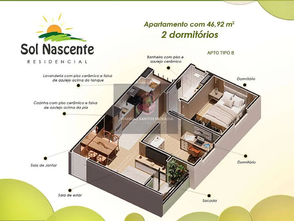 Apartamento, 2 quartos, 44 m² - Foto 1