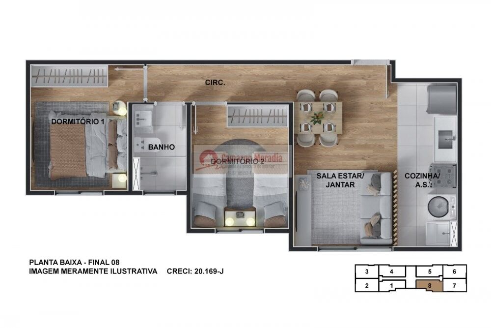Apartamento à venda com 2 quartos, 48m² - Foto 4