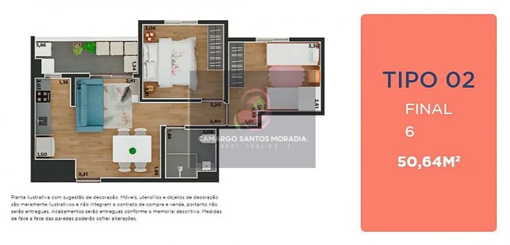 Apartamento, 2 quartos, 51 m² - Foto 9