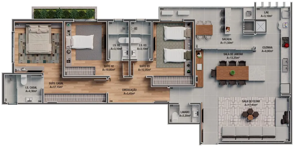 Apartamento, 3 quartos, 101 m² - Foto 3