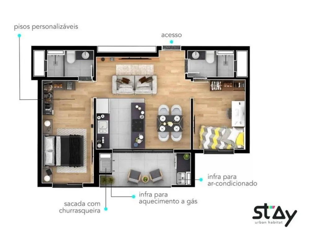 Apartamento, 2 quartos, 58 m² - Foto 4