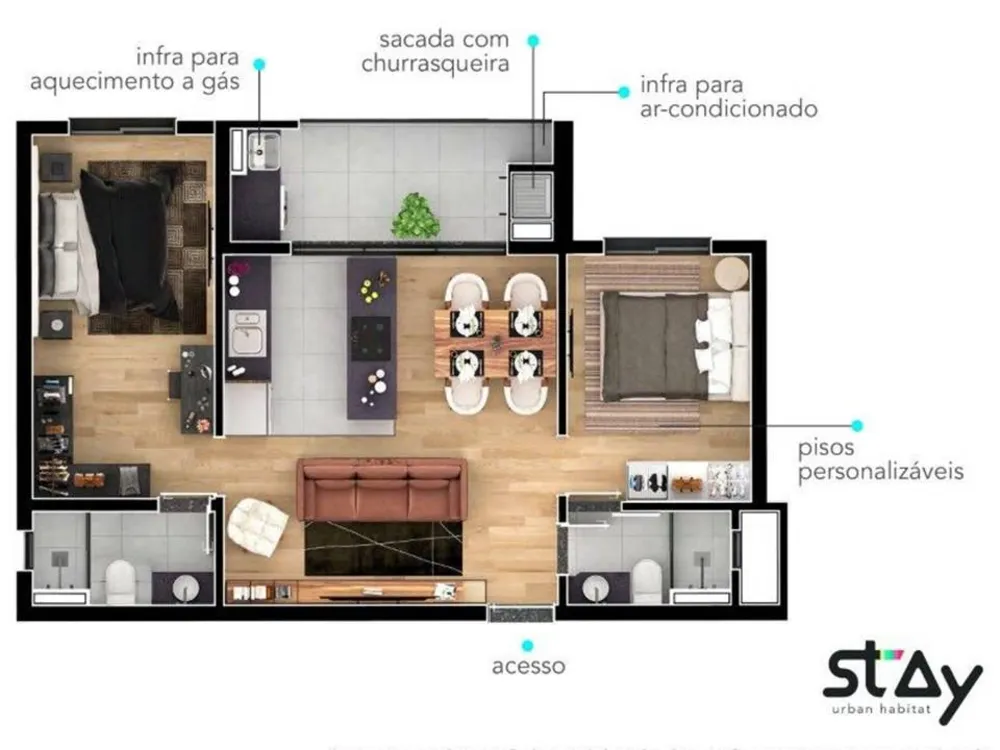 Apartamento, 2 quartos, 59 m² - Foto 4