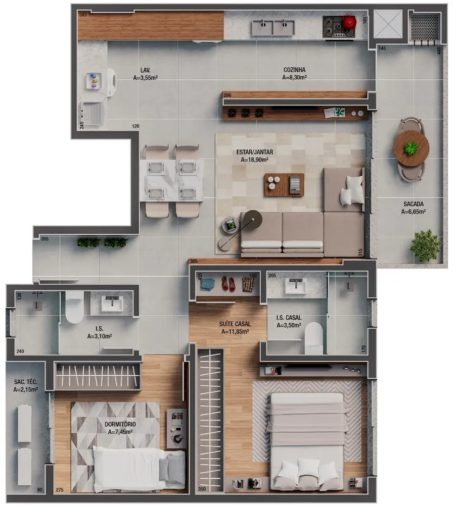 Apartamento, 3 quartos, 75 m² - Foto 2