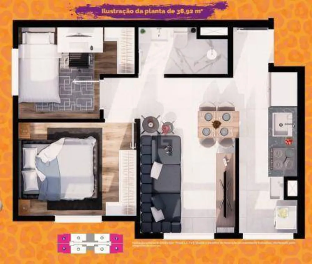 Apartamento, 2 quartos, 38 m² - Foto 1