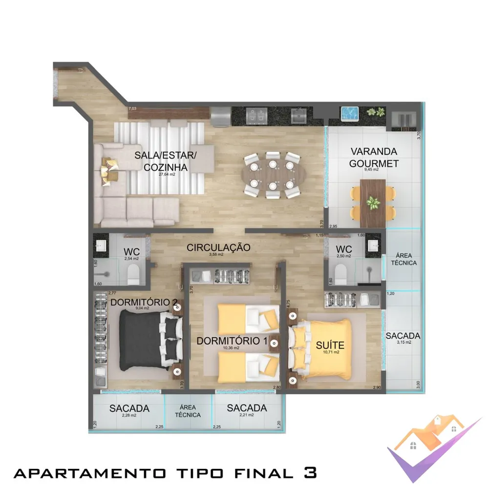 Apartamento, 3 quartos, 97 m² - Foto 13