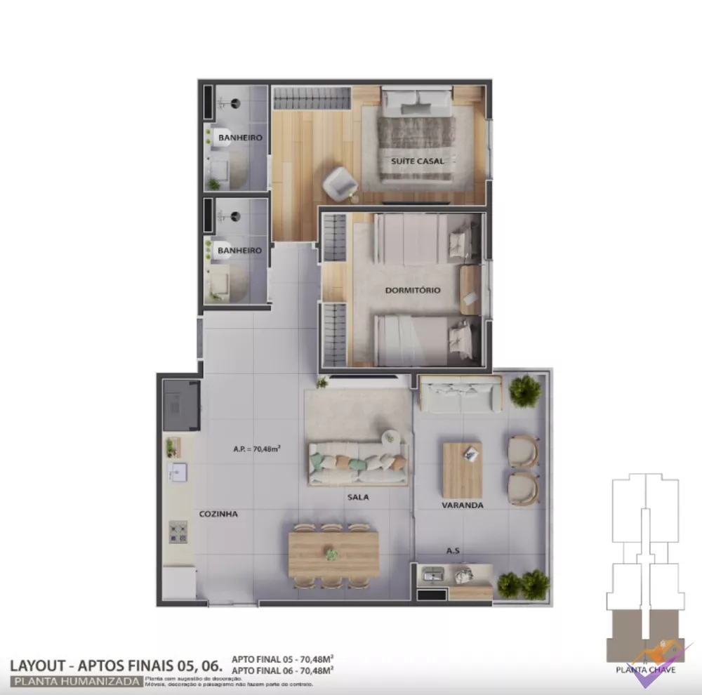 Apartamento, 2 quartos, 58 m² - Foto 1