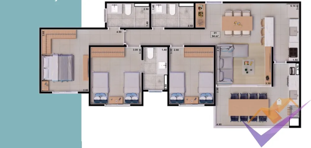 Apartamento, 3 quartos, 94 m² - Foto 10